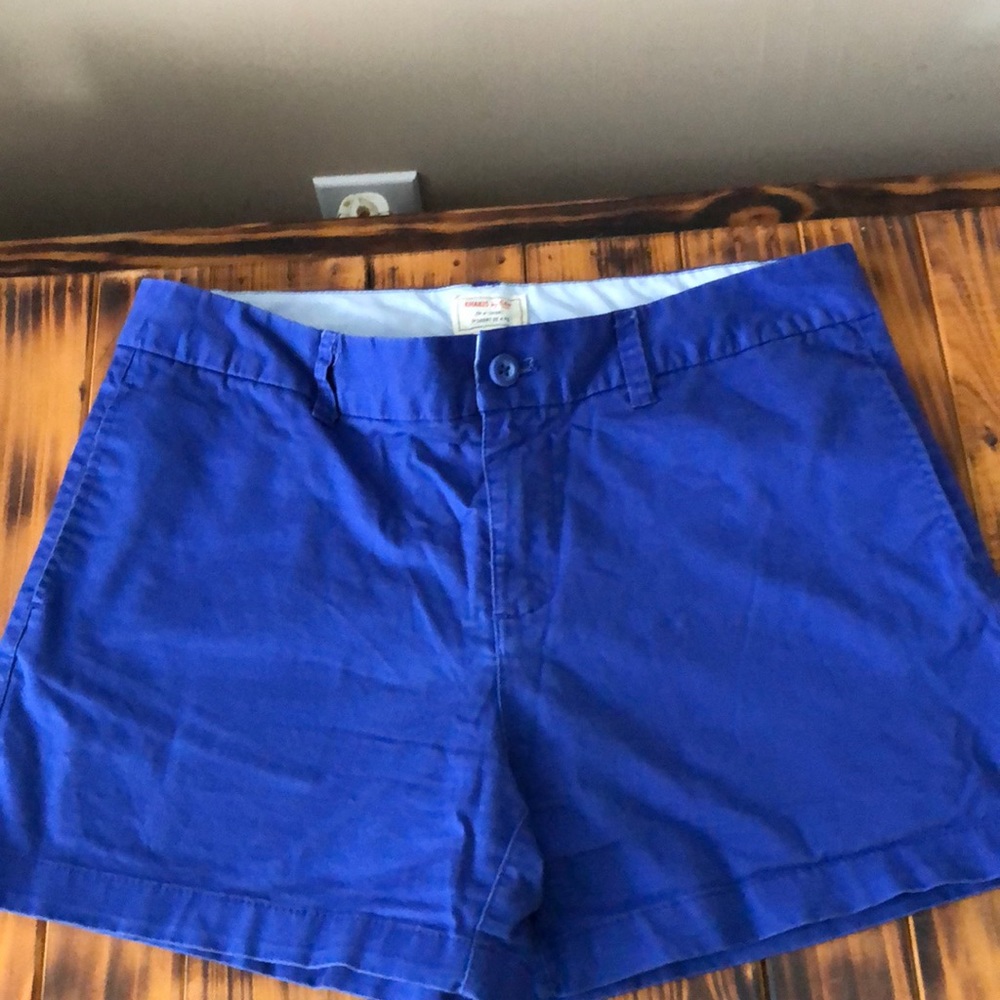 Size 8 GAP 4” Khaki Royal Blue Shorts